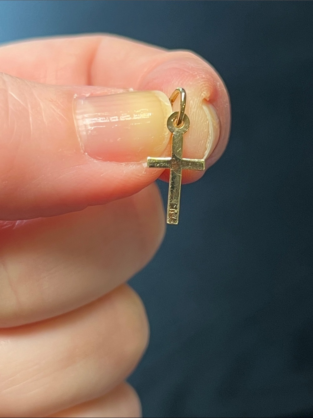 Dainty VTG Religious Christian Cross Crucifix Gold Filled Necklace Pendant Charm